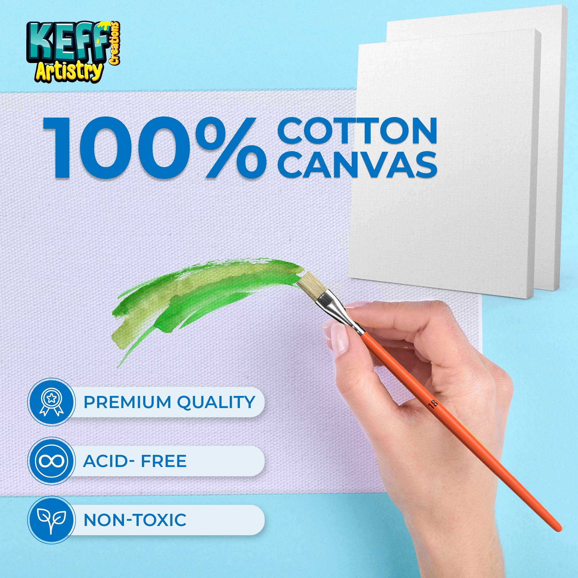 Premium KEFF Oil Painting Kit - 24 Vibrant Oil Paints, Stretched Canvas, Wooden Easel, Brushes & Palette Knives Set for Artists & Beginners | Perfect for Home Studio, Classroom & DIY Art Projects