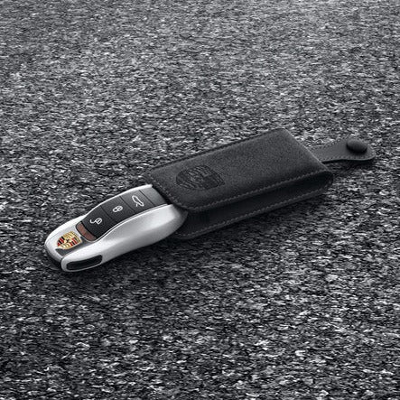 Porsche Tequipment Key Pouch in Alcantara - Premium Leather Key Holder for Porsche Keys - Perfect for Car Enthusiasts & Luxury Gift Giving
