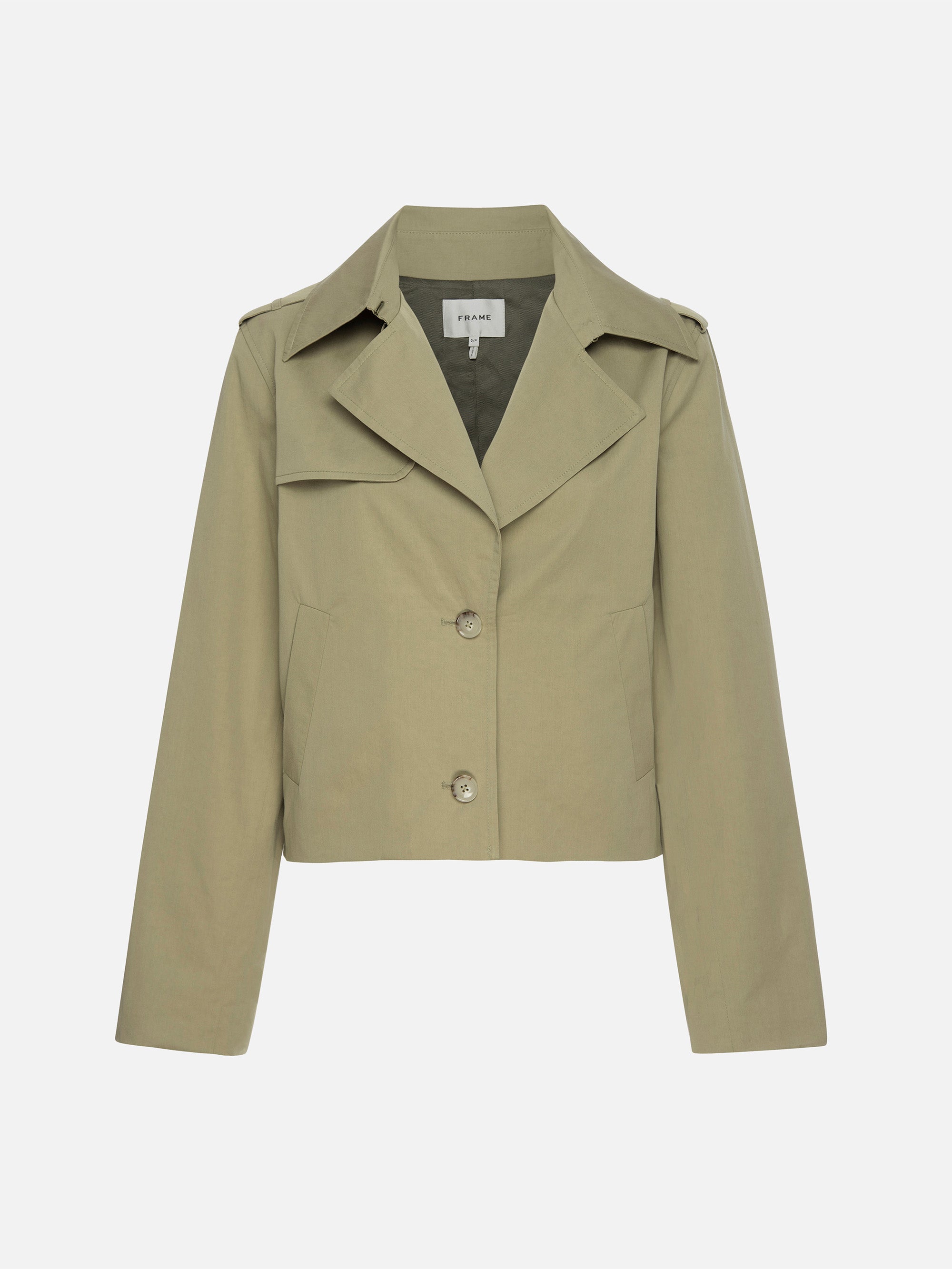 Stylish Khaki Short Trench Coat for Women - Lightweight Water-Resistant Spring Jacket - Perfect for Office, Travel & Casual Outfits
