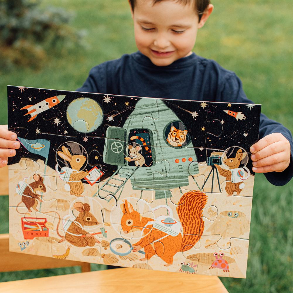 eeBoo Space Exploration 20-Piece Jigsaw Puzzle for Kids - Educational STEM Toy for Learning Planets & Solar System - Perfect for Classroom, Birthday Gifts & Family Game Night