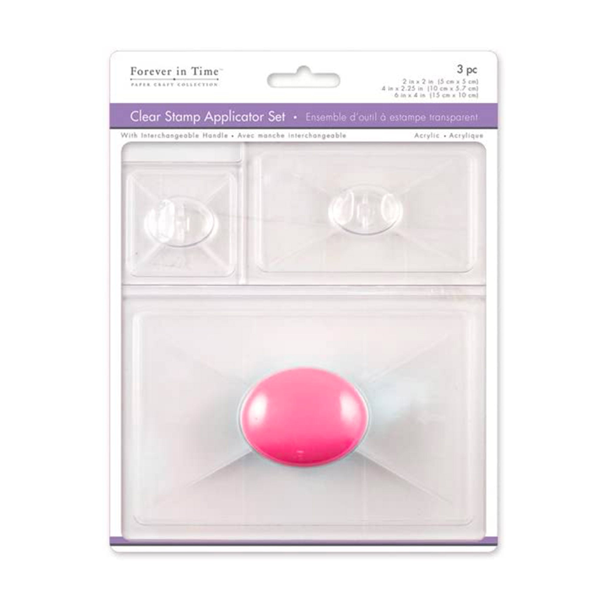 3 Pack Clear Stamp Applicators - Reusable Scrapbooking & Card Making Tools for DIY Crafts, Stamping, and Paper Projects