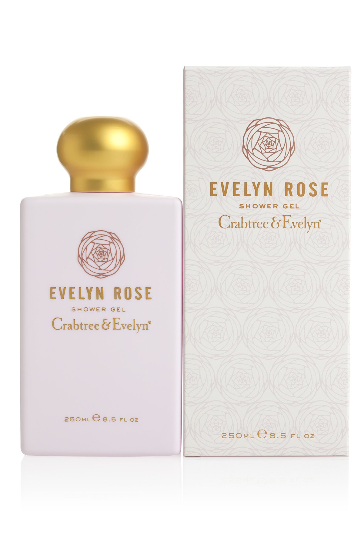 Crabtree & Evelyn Evelyn Rose Bath and Shower Gel - 8.5oz (250ml) Luxury Floral Body Wash for Women, Hydrating & Moisturizing - Perfect for Relaxing Baths, Spa Days & Gift Sets
