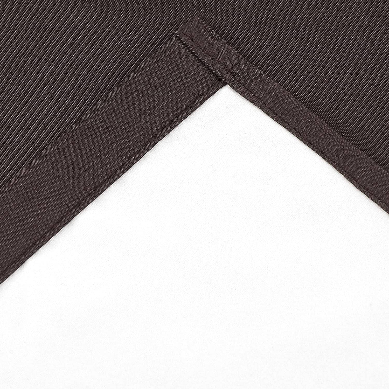 Solid Brown Blackout Kitchen Curtain Valance for Small Windows - 52