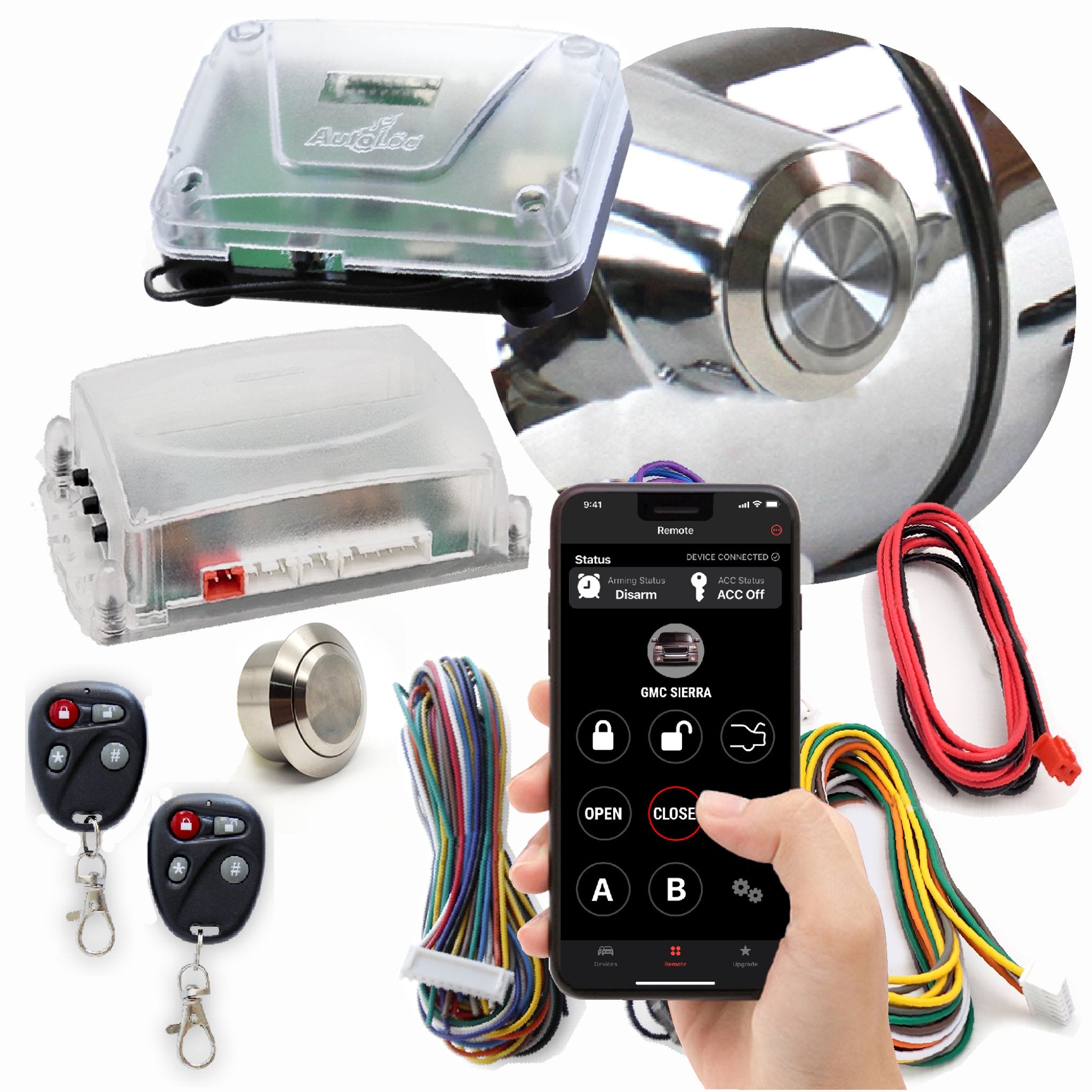 1901-1907 Oldsmobile Model B GM Column Insert Billet Push Button & Remote Start Keyless Entry Conversion Kit – Classic Car Restoration & Modern Convenience for Vintage Auto Enthusiasts