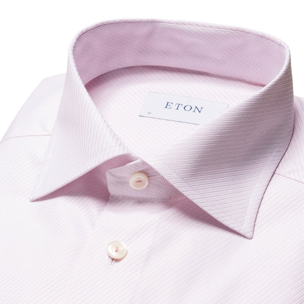 ETON Men's Semi-Solid Dobby Dress Shirt - Slim Fit Single Cuff Formal Shirt in Pink | Perfect for Business Meetings & Special Occasions