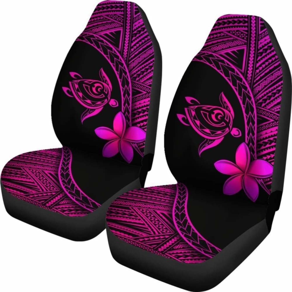 Alohawaii Premium Car Seat Covers - Hawaii Turtle & Plumeria Pink Design - Universal Fit for Cars, Trucks & SUVs - Perfect for Beach Trips, Summer Drives & Hawaiian-Themed Decor