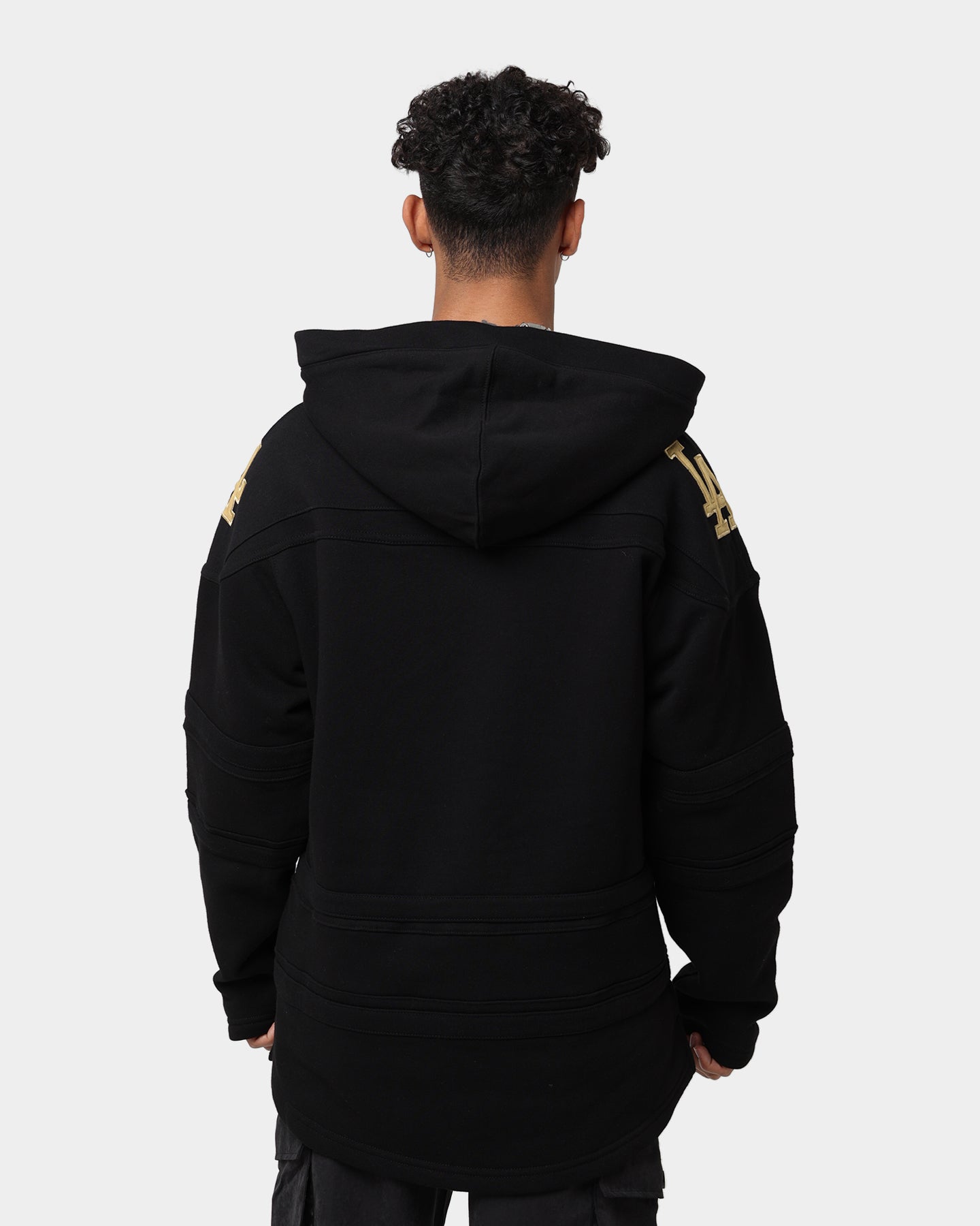 47 Brand Los Angeles Dodgers Superior Lacer Hoodie Black/Gold - Men's Baseball Fan Zip-Up Jacket for Casual Wear & Game Day Outfits