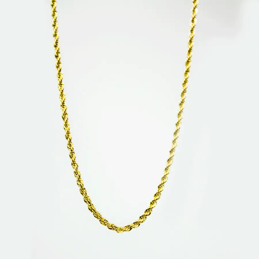 BOL Men's Twisted Gold Stainless Steel Chain Necklace for Men - Durable 18K Gold Plated Cuban Link Choker - Perfect for Casual Wear, Parties & Gifts