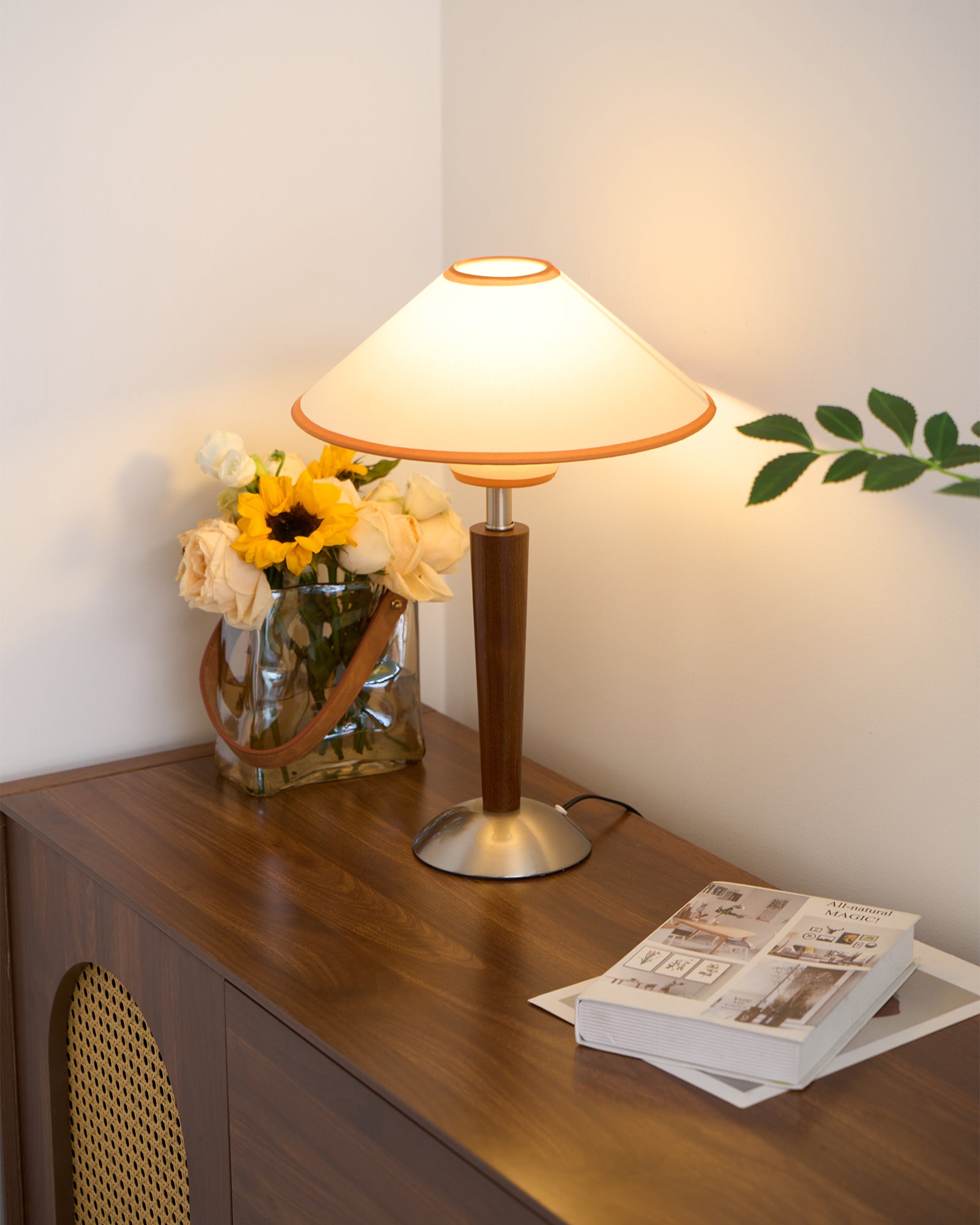 Talonwood Table Lamp - Modern Wooden Desk Lamp with Adjustable Brightness for Home Office, Bedroom & Living Room Decor