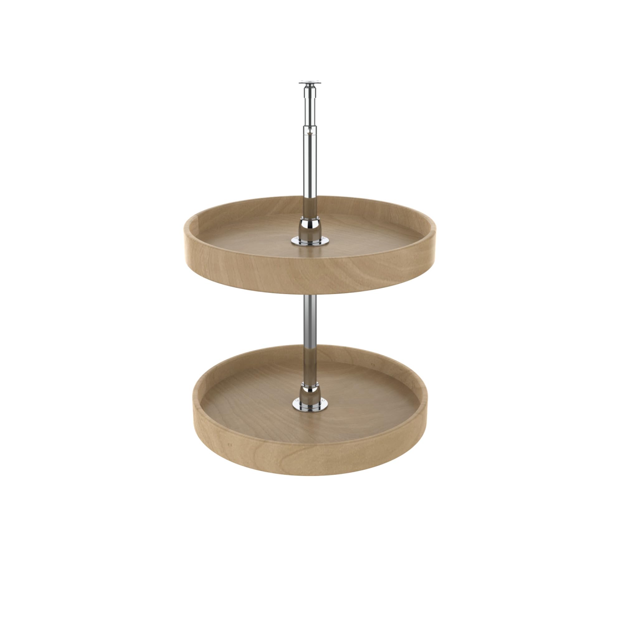 Natural Wood 2-Tier Lazy Susan Turntable for Kitchen Corner Cabinets - 360° Rotating Spice Rack Organizer for Pantry, Spices, Condiments & Baking Supplies (Perfect for Small Spaces & Hard-to-Reach Areas)
