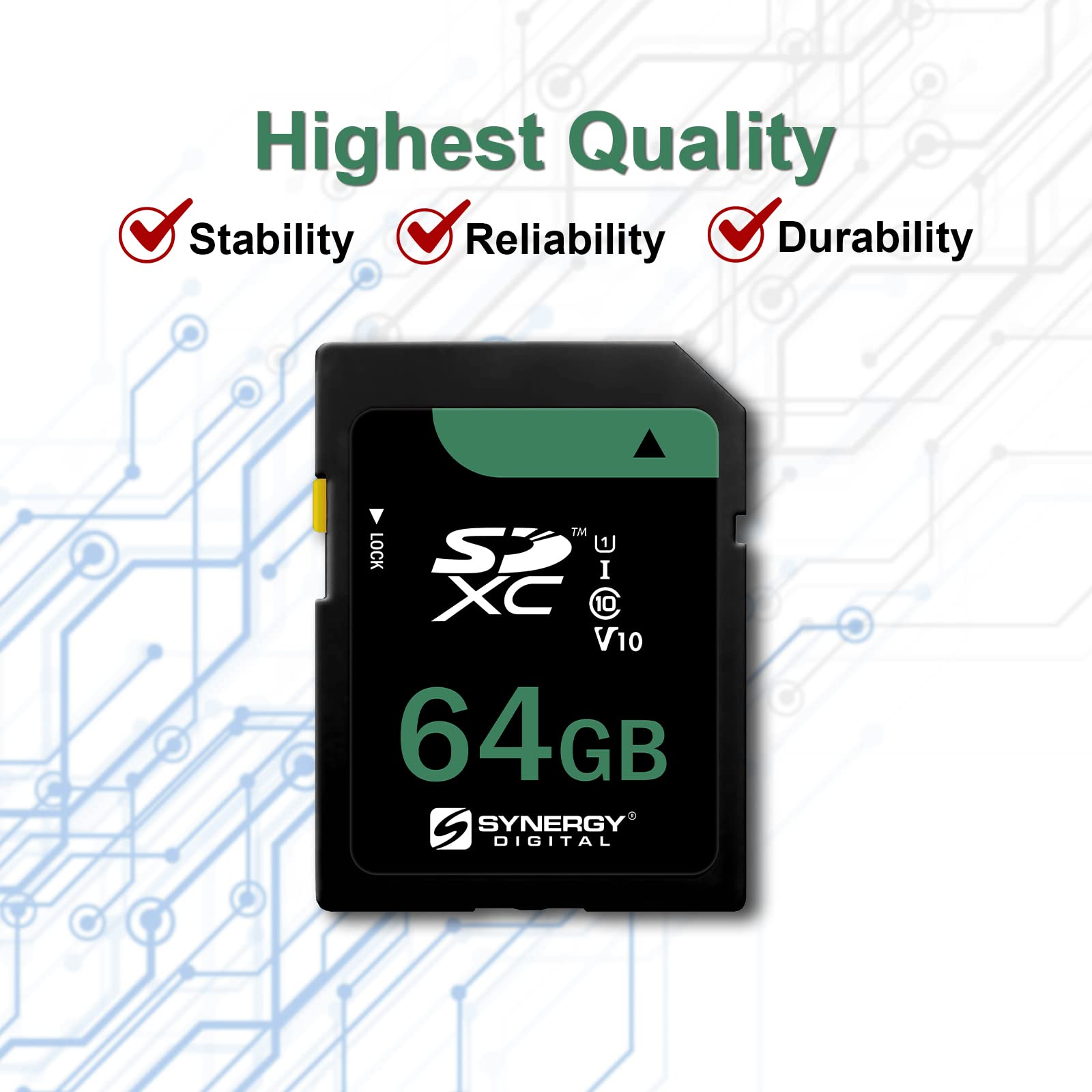 Synergy 64GB SDXC Card for Pentax K-3 Mark III - Fast Class 10 for DSLR Photography