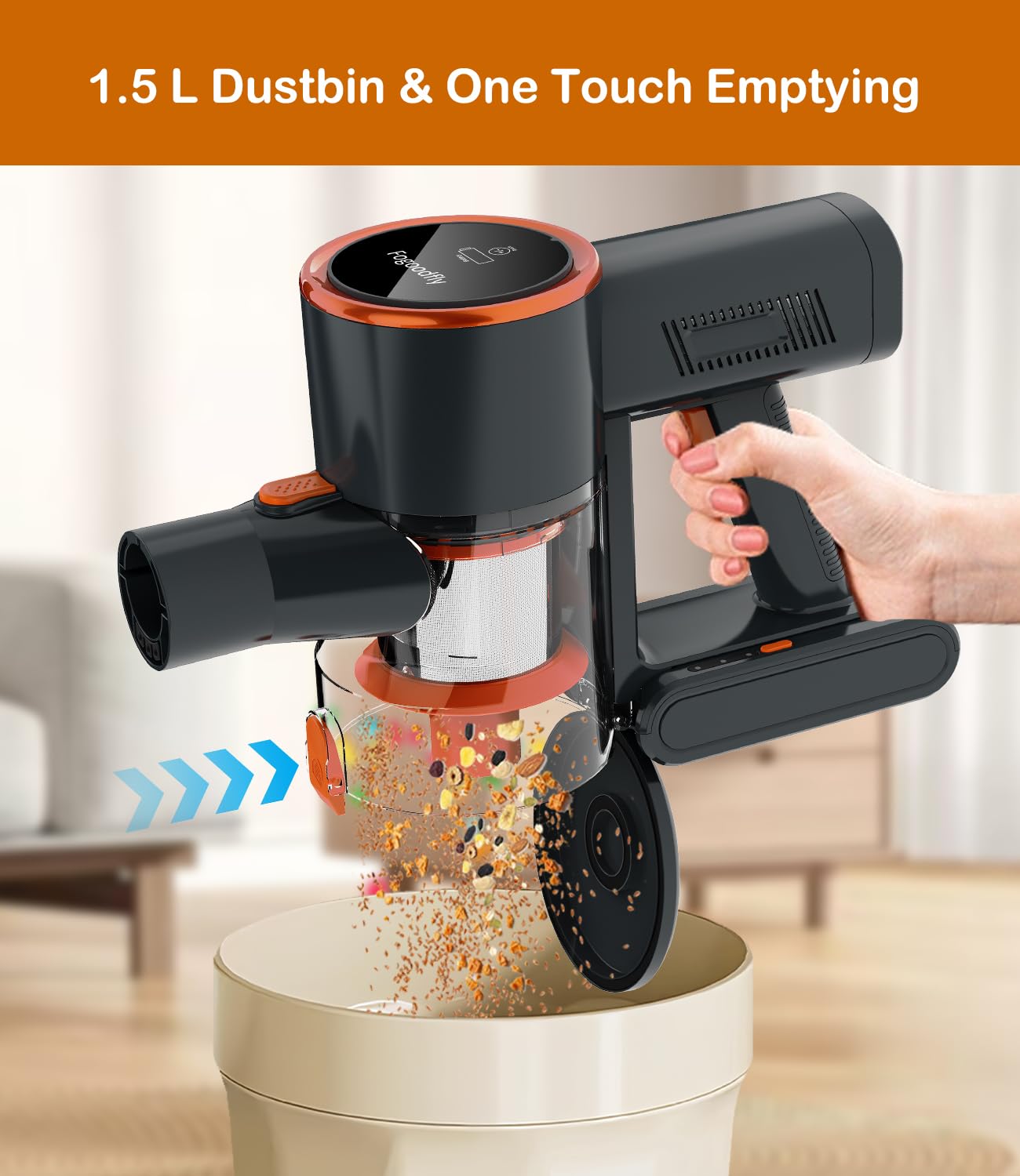 Powerful 30Kpa Cordless Stick Vacuum Cleaner for Home - 6-in-1 Lightweight Design with Removable Battery & 35Min Runtime - Ideal for Hardwood Floors, Carpets & Pet Hair Cleaning - Perfect for Quick Cleanups & Pet Owners