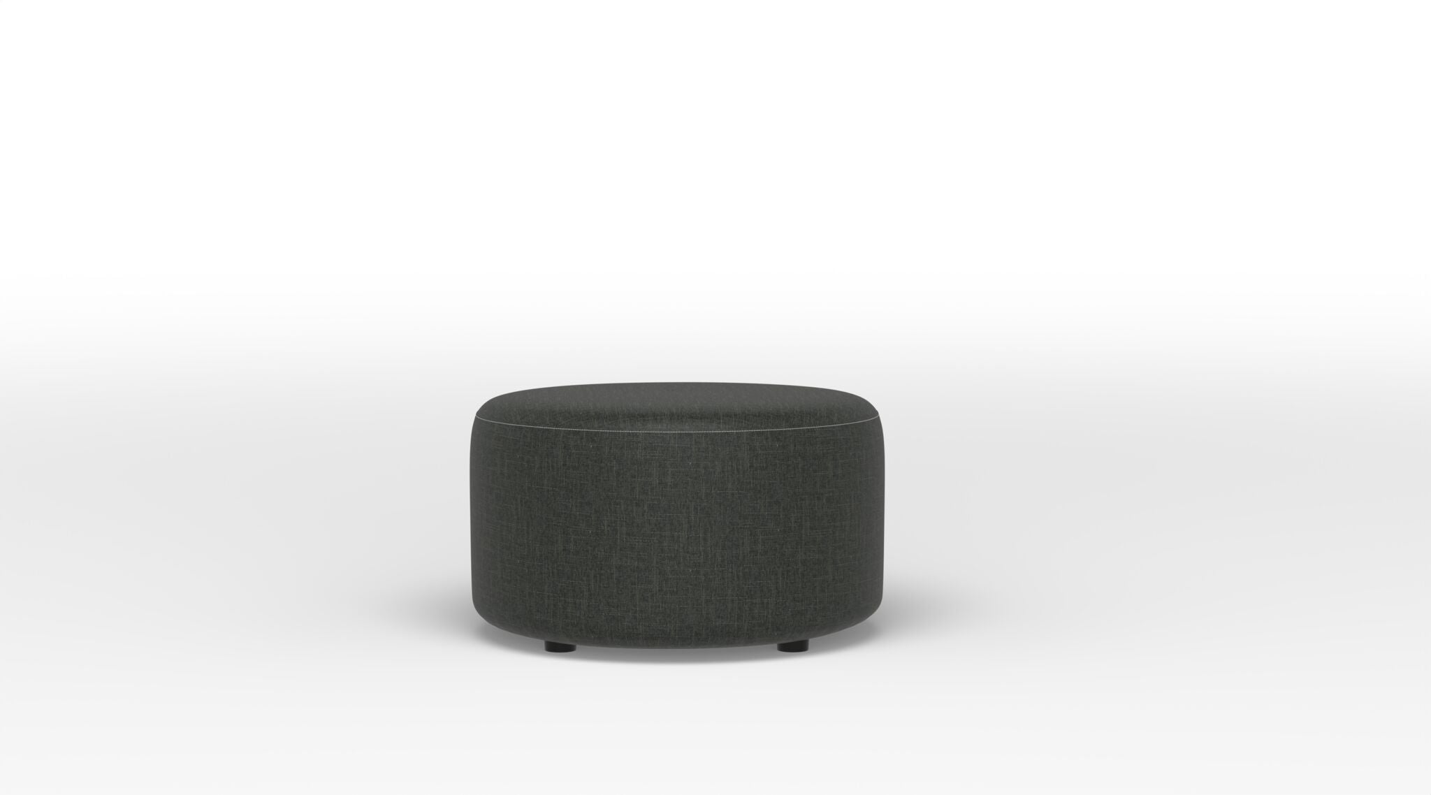Celeste Round Ottoman with Storage - Bondi Dark Grey - Modern Footrest Pouf for Living Room, Bedroom, or Nursery