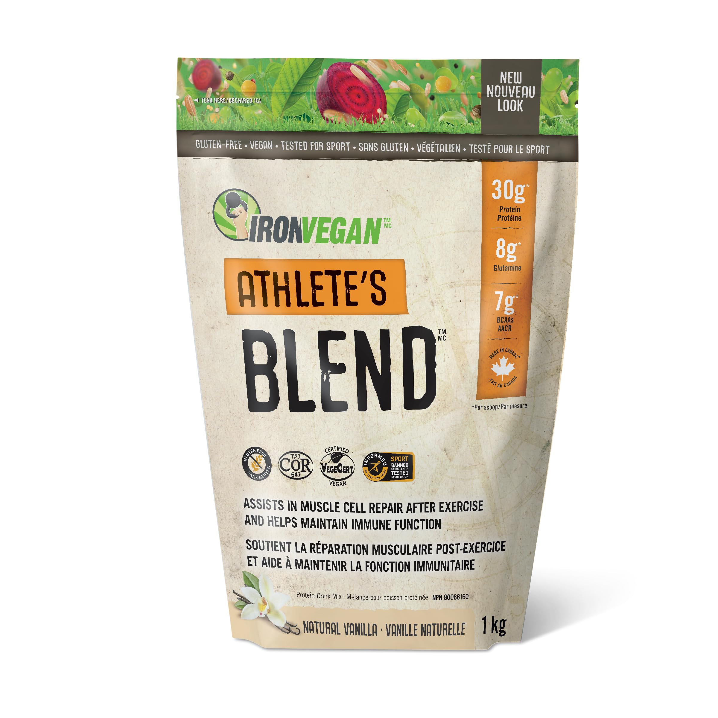 Organic Sprouted Protein Powder for Athletes - Vanilla Flavor, 1000g | Plant-Based Muscle Recovery & Post-Workout Nutrition for Fitness Enthusiasts