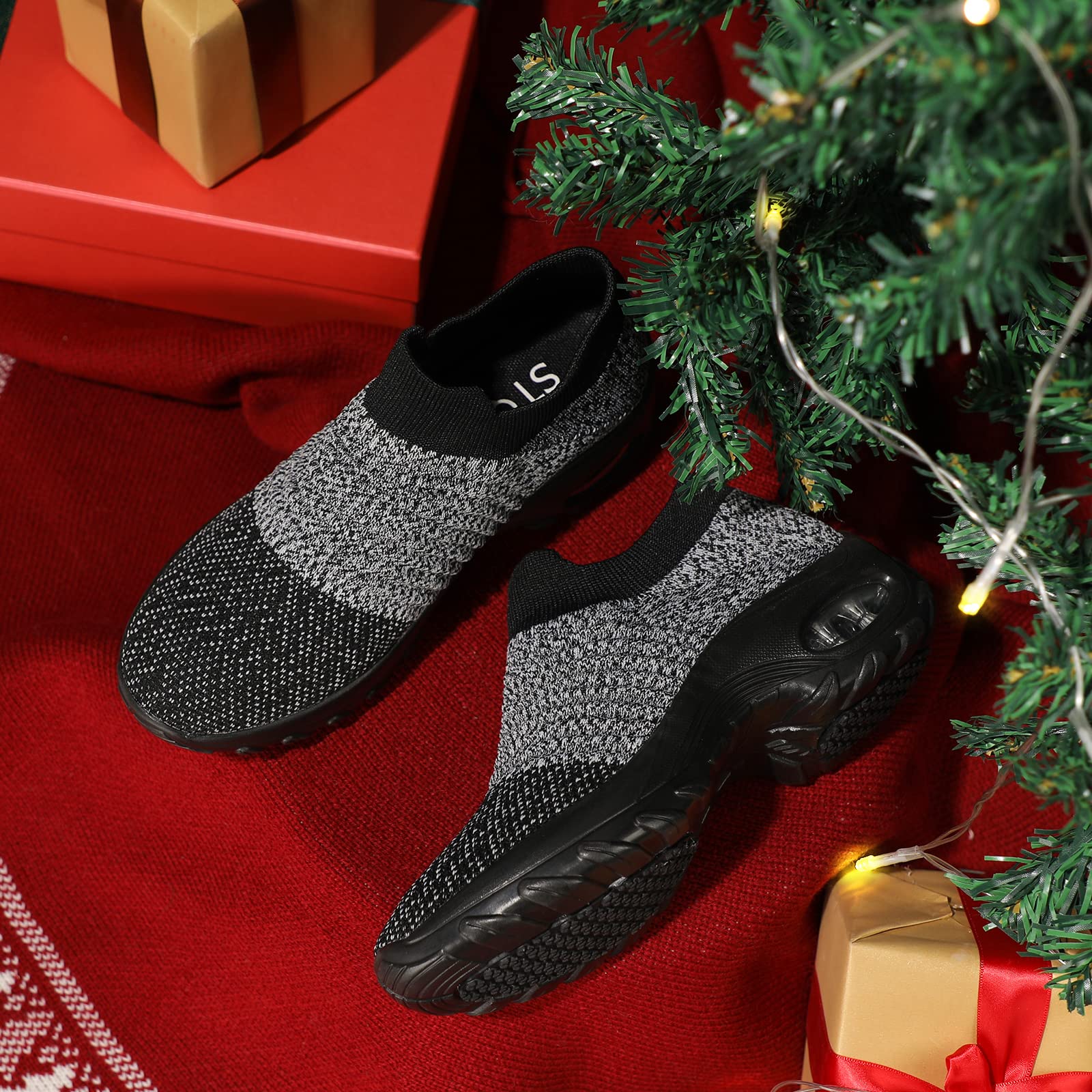 STQ Women's Slip-On Walking Shoes - Breathable Non-Slip Work Sneakers with Air Cushion & Arch Support - Comfortable Orthopedic Shoes for Nurses, Waitresses & All-Day Wear
