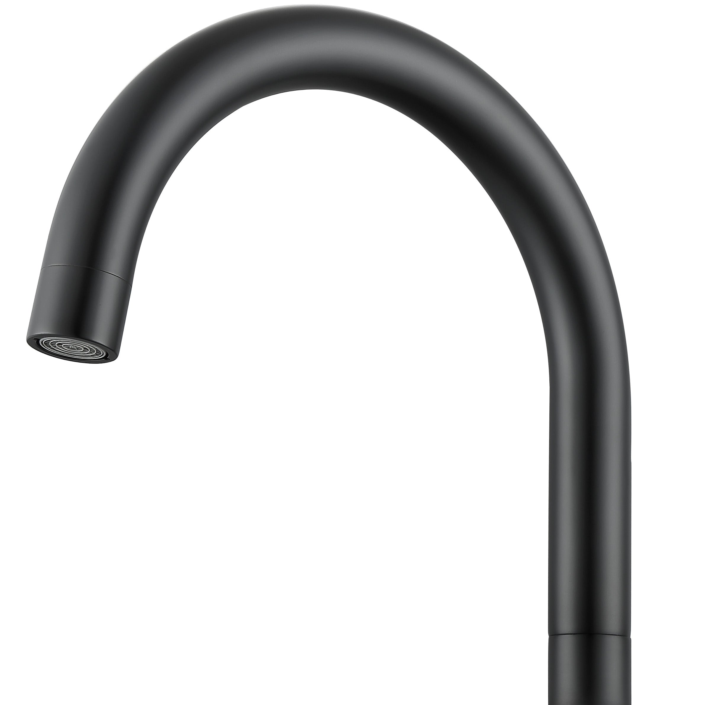 Premium Matte Black Ava Two-Handle Roman Tub Faucet - Durable Brass Construction, Water-Efficient Design for Bathroom & Spa Relaxation