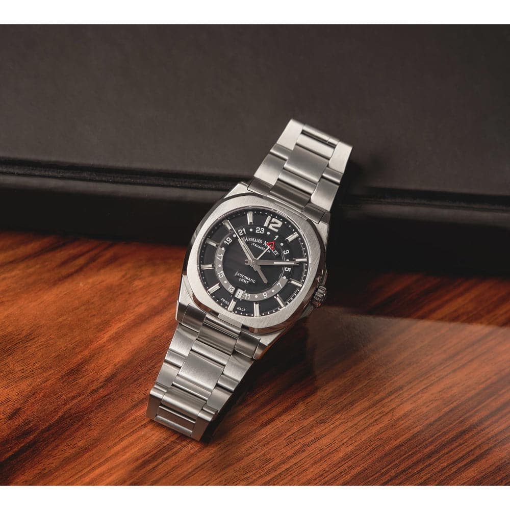 ARMAND NICOLET A663AAA NR MA4660AA Men's Luxury Automatic Watch with Black Calf Leather Strap - Perfect for Business, Formal Events & Everyday Wear
