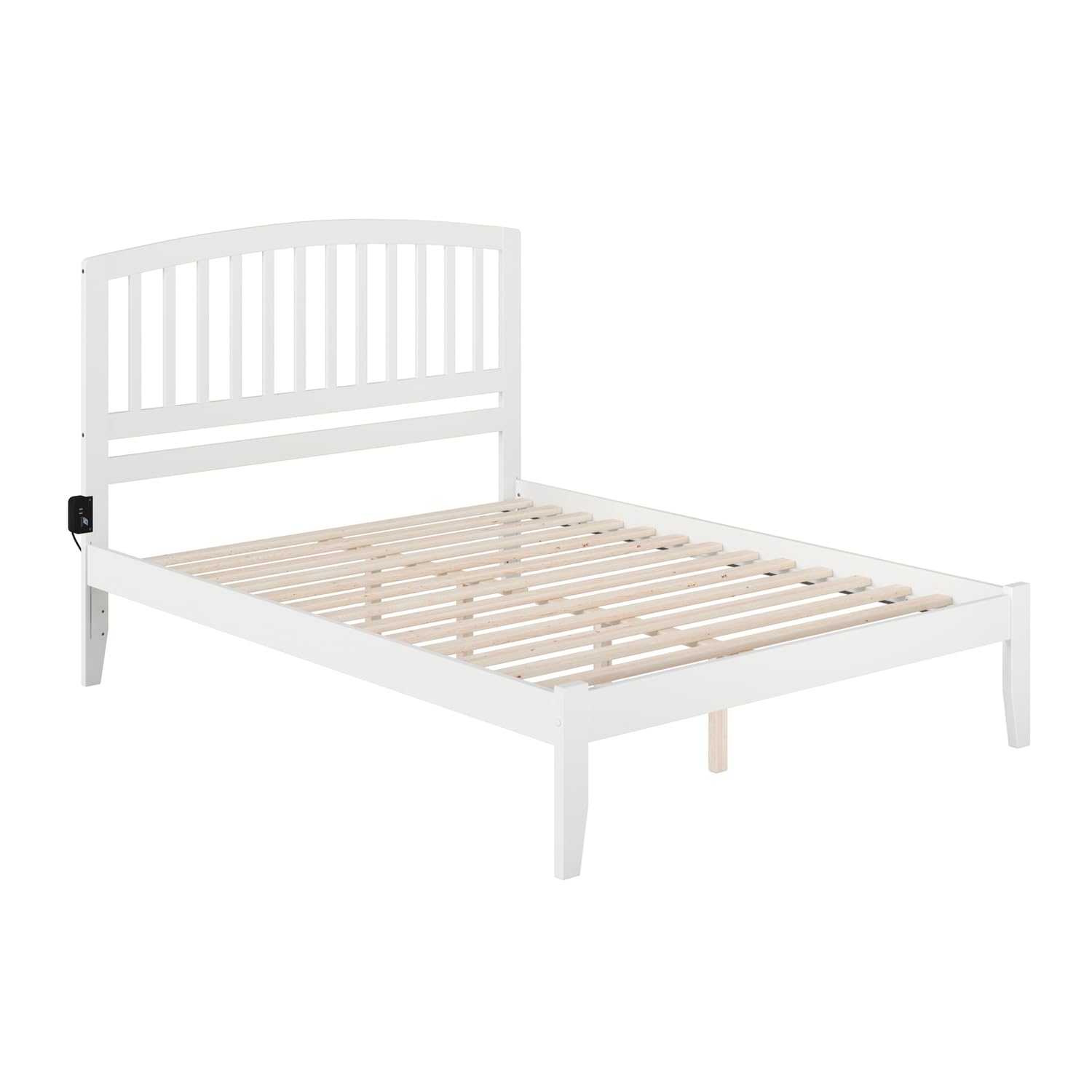 AFI Richmond Platform Bed Frame with Open Footboard - Modern White Wooden Bed for Small Spaces - Perfect for Apartments, Dorms & Guest Rooms
