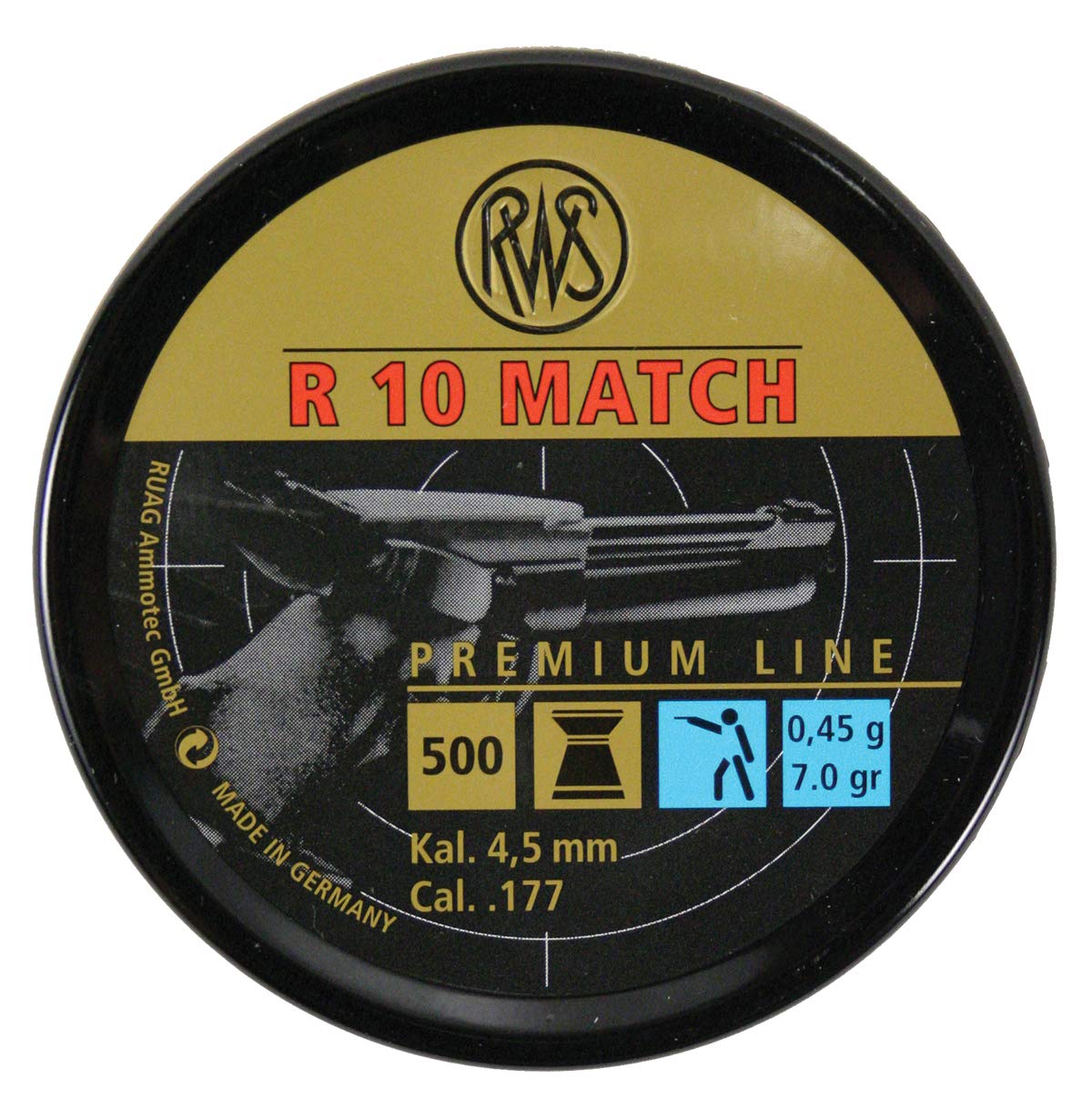 RWS 2315018 Competition Air Gun Pellets - 0.177 Caliber, 7.0 Grain Wadcutter for Precision Target Shooting | Perfect for Indoor/Outdoor Range Practice & Competitive Matches