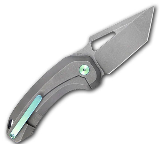 Damned Designs ONI XL Folding Knife - S35VN Blade, Titanium Handle, Stonewash Finish - EDC, Outdoor, Camping, Survival Gear