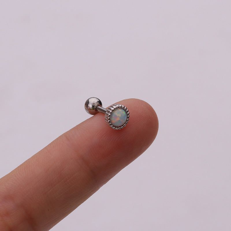 16G Cartilage Tiny Stud Earrings - Opal Stud Earrings for Women | HSPJ1911 | Perfect for Everyday Wear, Piercing Jewelry Gift