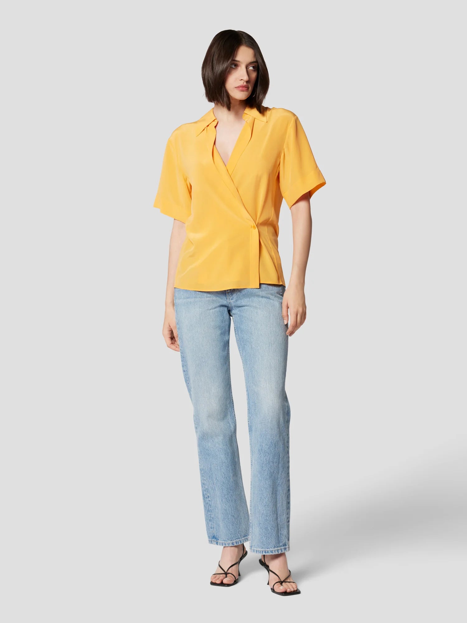 Everly Silk Shirt for Women - Soft & Luxurious Apricot Orange Blouse - Perfect for Office Wear, Date Nights & Special Occasions