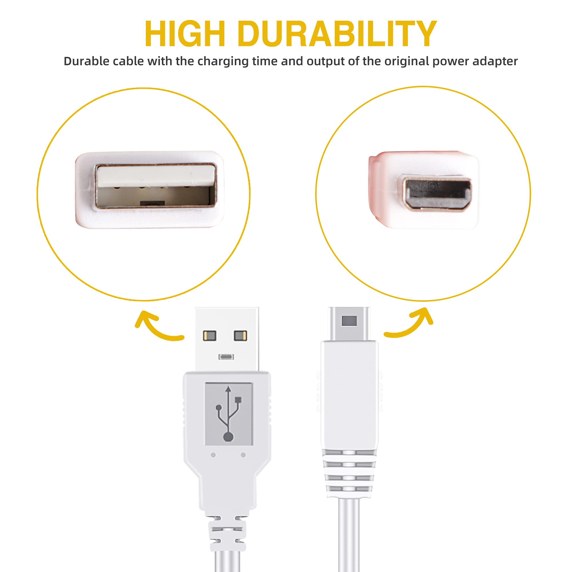 Original Wii U Gamepad Charger Kit - AC Power Adapter & USB Charging Cable for Nintendo Wii U Remote Controller | Fast Charging, Replacement Battery | Perfect for Gaming at Home or Travel