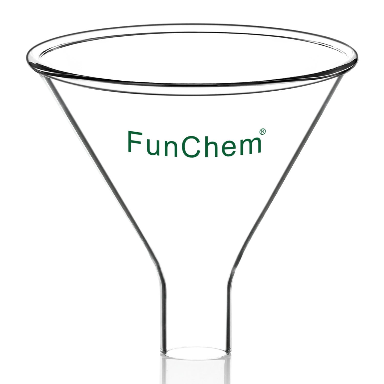 Premium Borosilicate Glass Powder Funnel - 100mm Top Diameter, Heavy Wall Short Stem Lab Funnel for Chemistry, Pharmaceuticals & Essential Oils - Perfect for Precise Powder Transfer in Laboratories, Home Brewing & DIY Projects