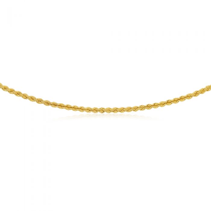 9ct Gold Filled Rope Chain Necklace - 50cm Length, 80 Gauge Thickness - Elegant Jewelry for Women, Perfect for Layering, Gift Giving & Everyday Wear