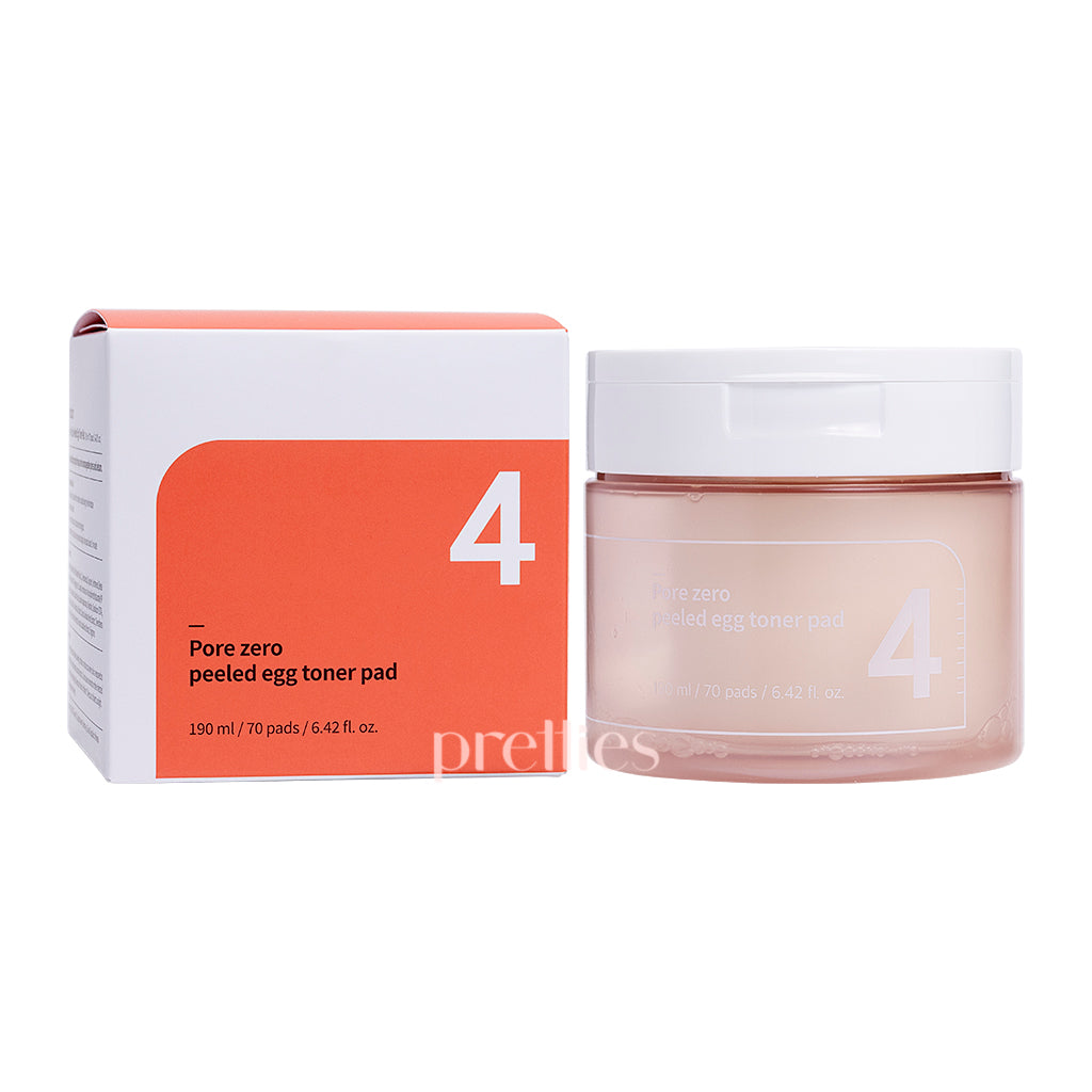 Numbuzin No.4 Pore Zero Peeled Egg Toner Pads - 70 Count Exfoliating Pads for Smooth Skin | Korean Skincare for Pore Minimizing & Brightening | Perfect for Daily Exfoliation & Pre-Makeup Prep