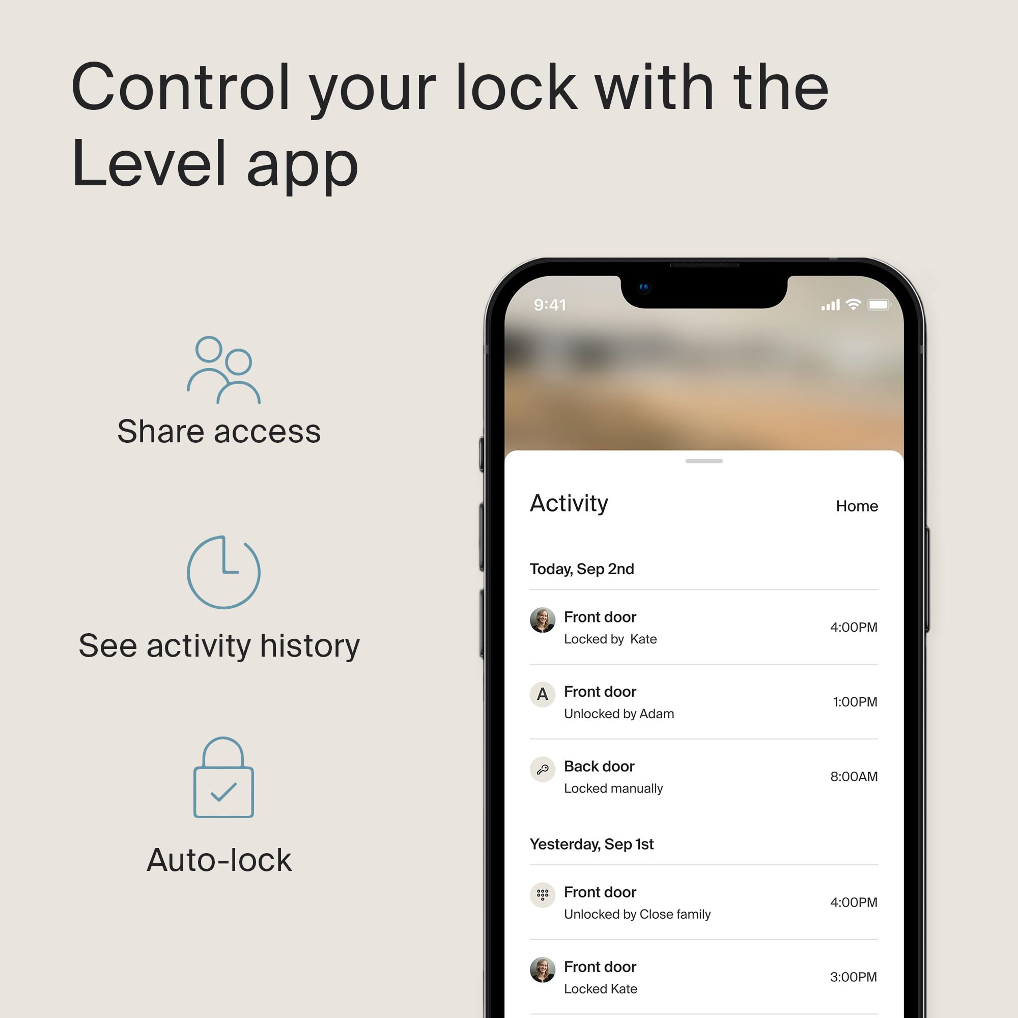Level Lock+ Deadbolt Smart Lock - World's Smallest Apple Home Key Compatible Smart Lock - iOS & Android App Control - Works with Apple HomeKit - Polished Brass Finish - Perfect for Smart Homes & Apartment Security