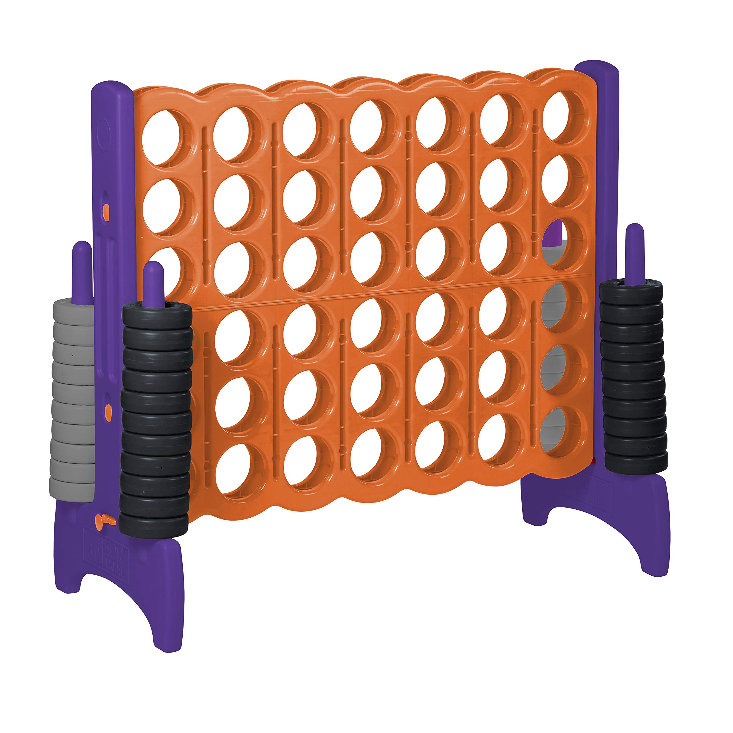 ECR4Kids Jumbo 4-To-Score Giant Connect Four Game - Oversized Orange & Purple Floor Game for Kids - Fun Indoor/Outdoor Family Game for Backyard, Classroom & Playroom