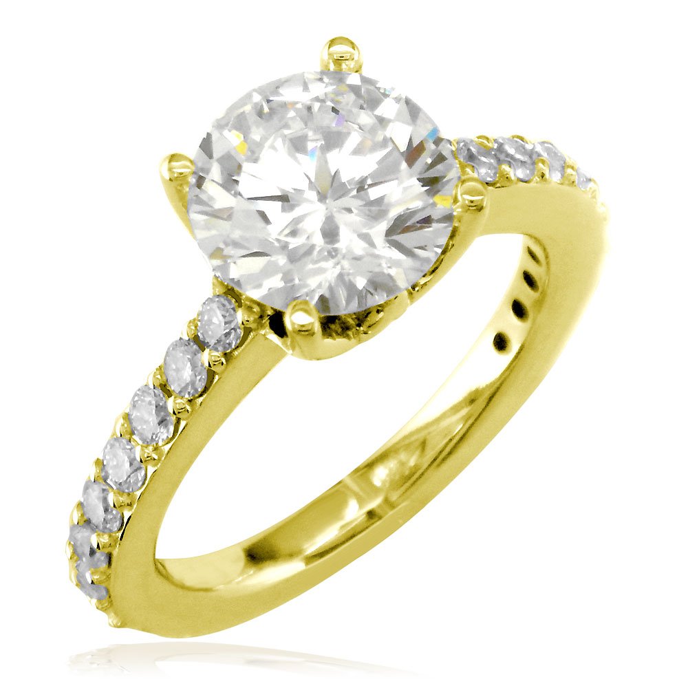 0.65CT Round Diamond Engagement Ring Setting in 18K Yellow Gold - Perfect for Proposals, Weddings & Anniversary Gifts