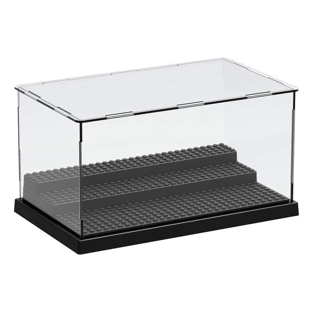 Kuzhi Dustproof Acrylic Display Case for LEGO & Building Blocks - 5.4W x 10L Black - Perfect for Toy Storage & Collection Showcase