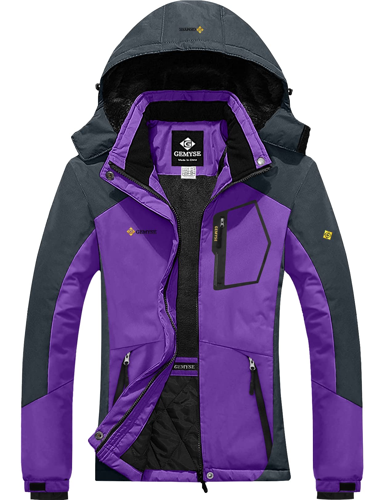 GEMYSE Women's Waterproof Ski Jacket - Windproof Winter Snow Coat for Hiking, Snowboarding & Outdoor Activities