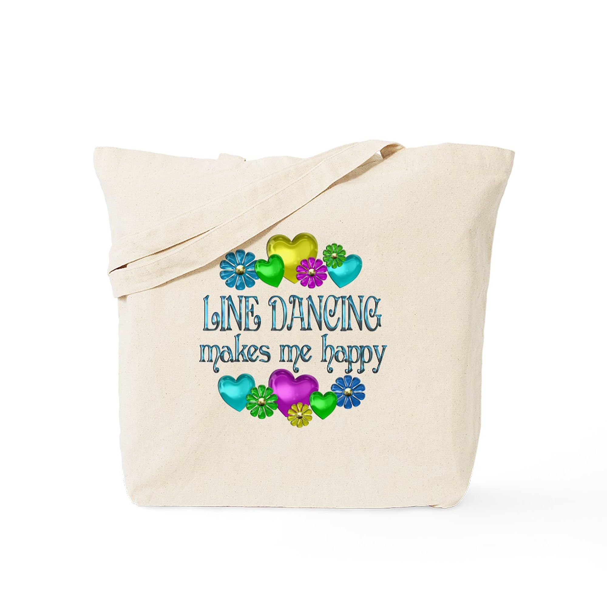 Line Dancing Tote Bag - Natural Canvas Reusable Shopping Bag for Groceries, Beach & Dance Classes | Eco-Friendly Cotton Carryall