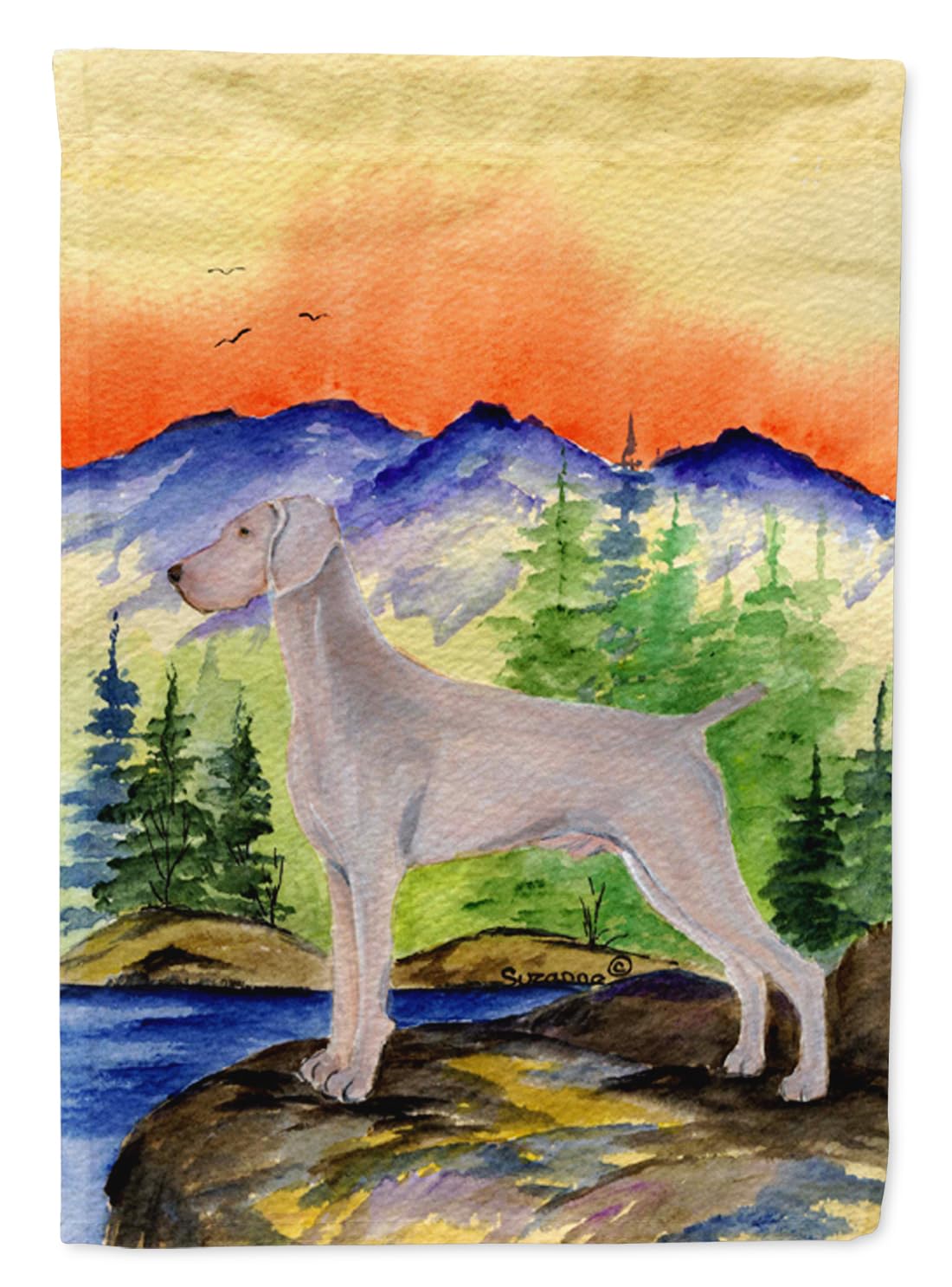 Weimaraner Garden Flag - Decorative Yard Banner for Mailbox, Patio & Flower Beds | Outdoor Dog Lover Artwork | Weather-Resistant Multicolor Design | Perfect for Seasonal Decor & Pet-Themed Landscaping