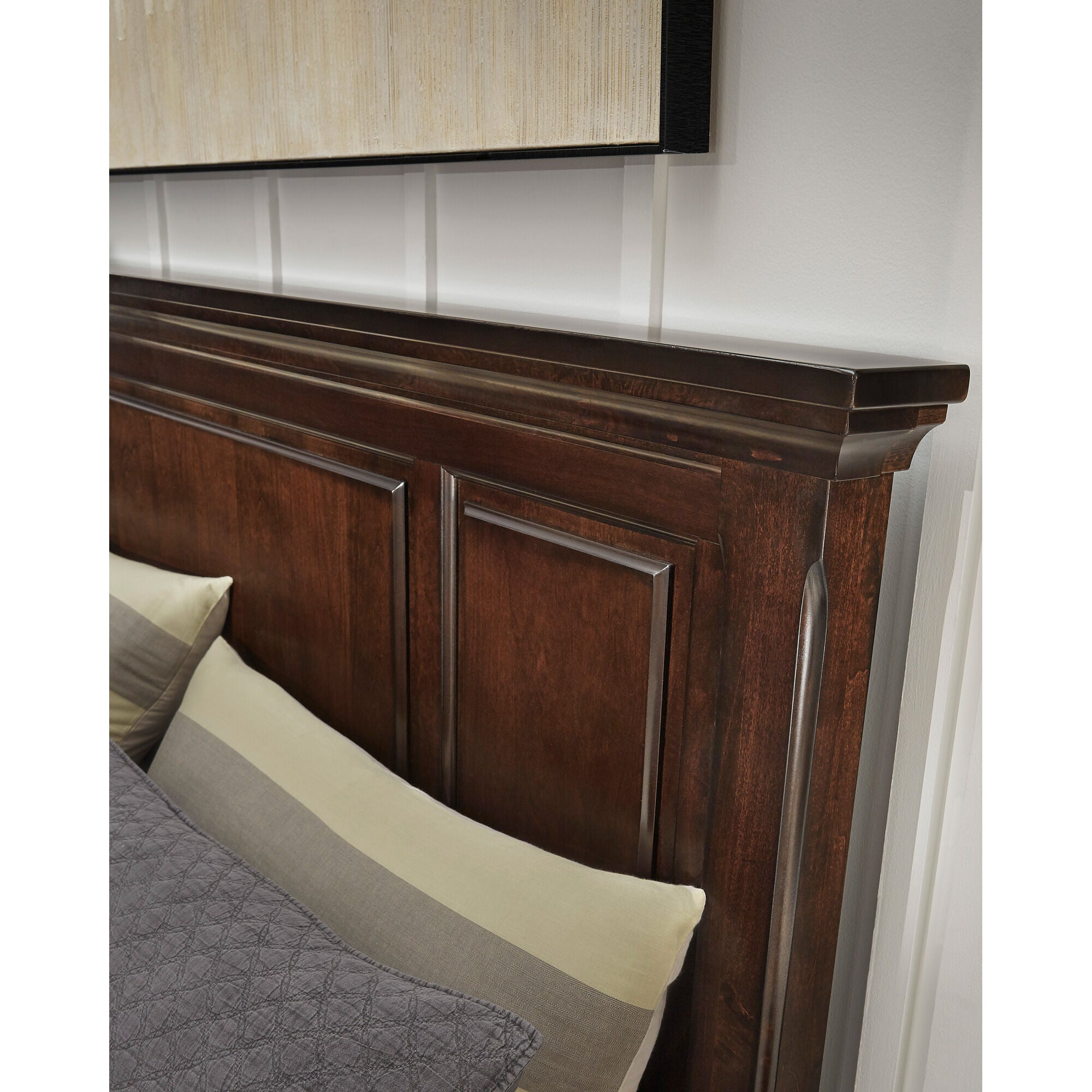 Stylish Porter Headboard for Bedroom - Queen Size Upholstered Fabric Headboard with Nailhead Trim - Perfect for Modern and Classic Bedroom Decor