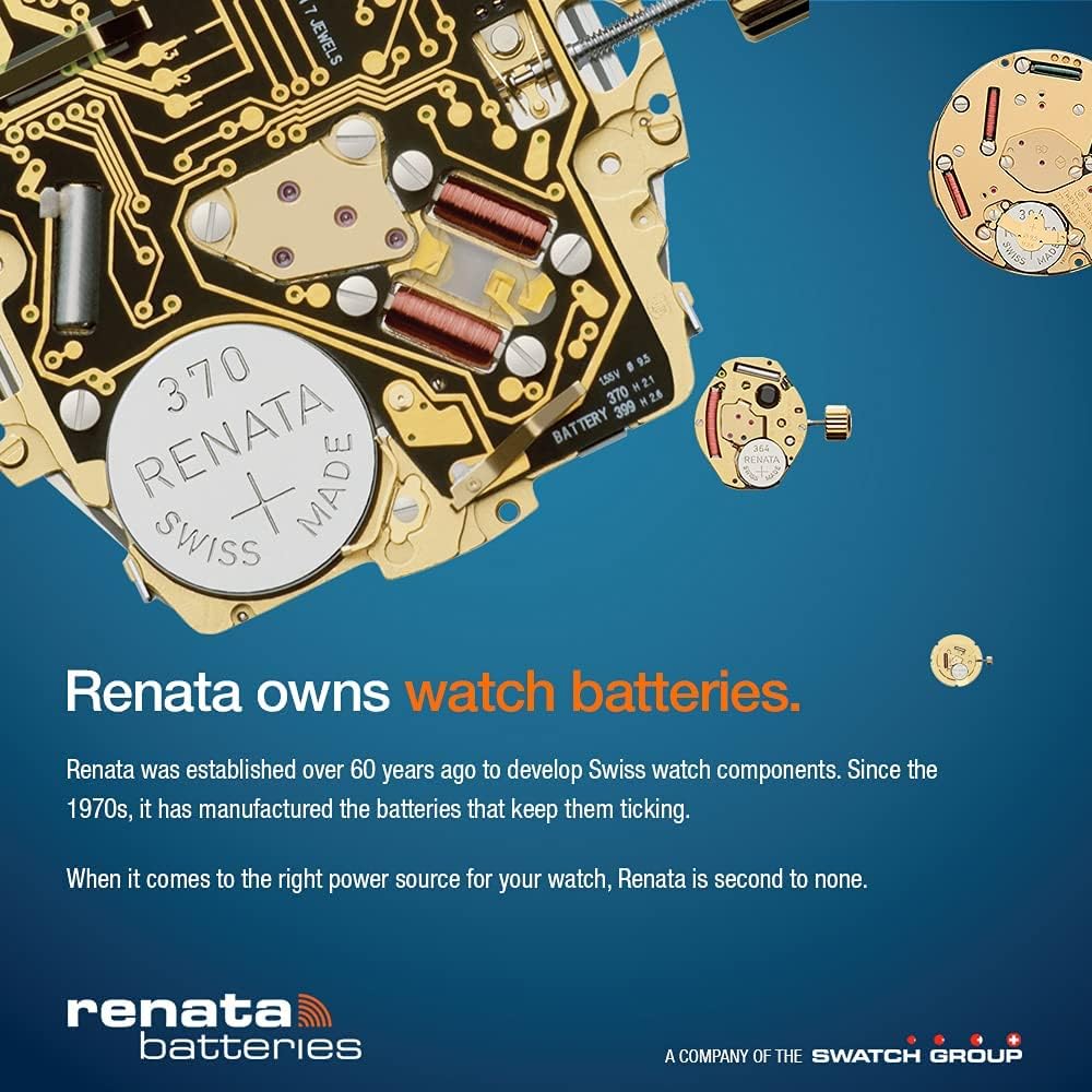Renata Watch Batteries 5 Pack - SR936SW Silver Oxide Battery for Watches, Thermometers & Medical Devices - Long Lasting Power Solution for Precision Timekeeping