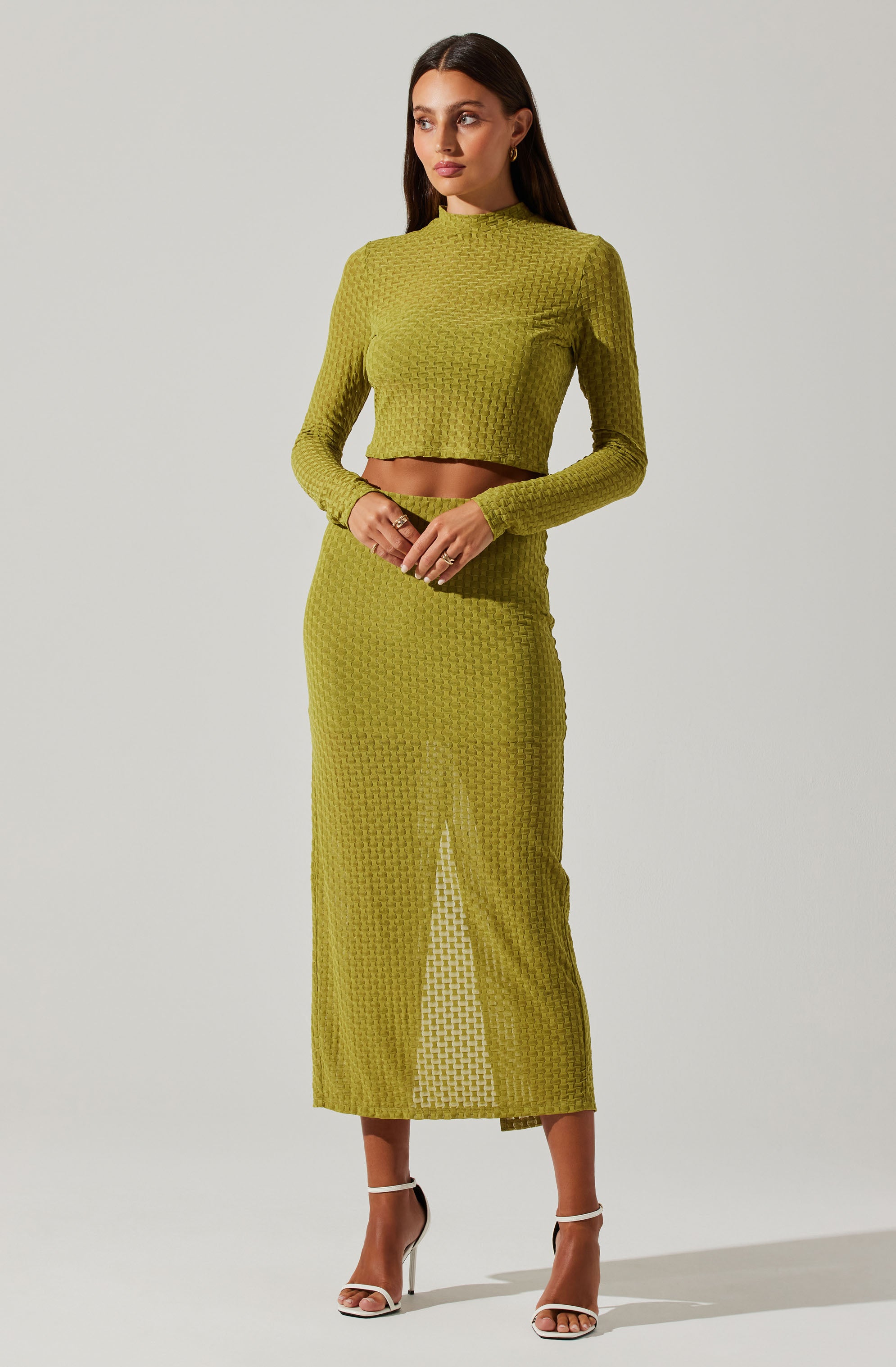 Indah Semi-Sheer Overlay Midi Skirt for Women - Flowy A-Line Summer Skirt with Slit | Perfect for Beach, Date Night & Boho Outfits