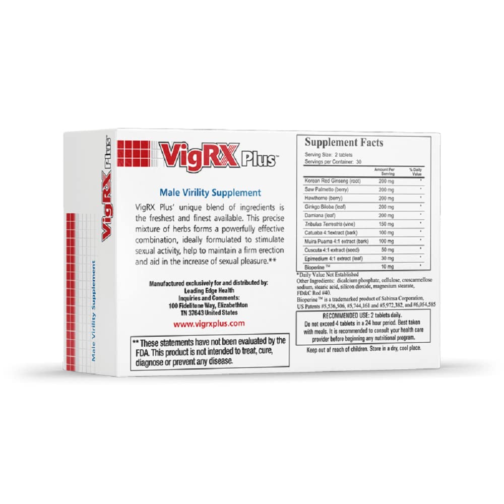 VigRX Plus Male Enhancement Supplement - 60 Daily Tablets for Improved Performance & Vitality | Boost Energy, Stamina & Confidence | Perfect for Men's Health & Wellness Routine