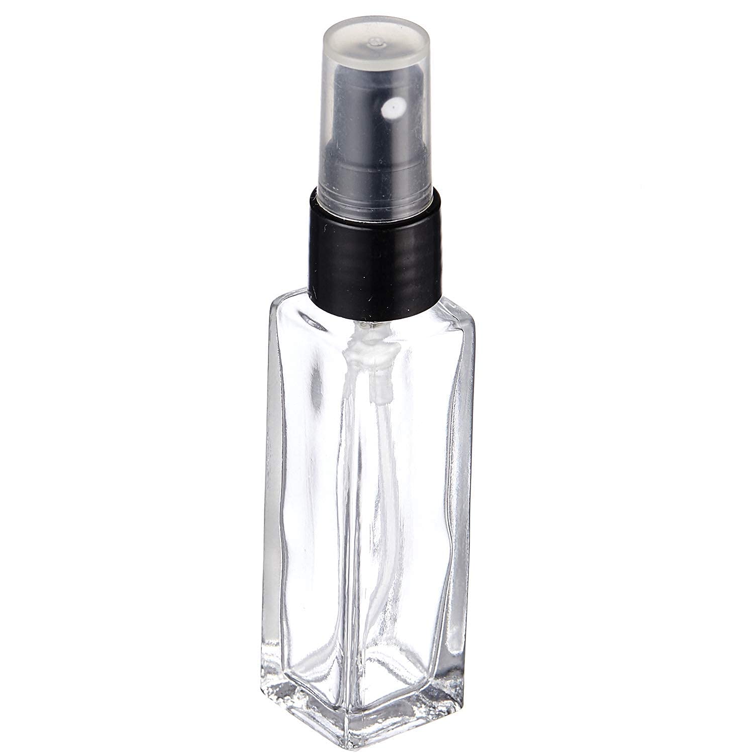 5-Pack 8ml Transparent Empty Glass Spray Bottles with Black Pump - Refillable for Sanitizer, Toner, Perfume, Attar, Lotion & Essential Oils | Multi-Use Travel & Home Storage Solution for Skincare, Aromatherapy & DIY Projects