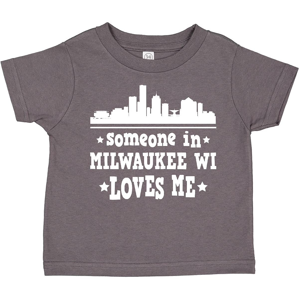 Inktastic Milwaukee Wisconsin Someone Loves Me Toddler T-Shirt - Cute Graphic Tee for Baby Boys & Girls - Soft Cotton Comfort Shirt for Playdates, Daycare & Family Photos
