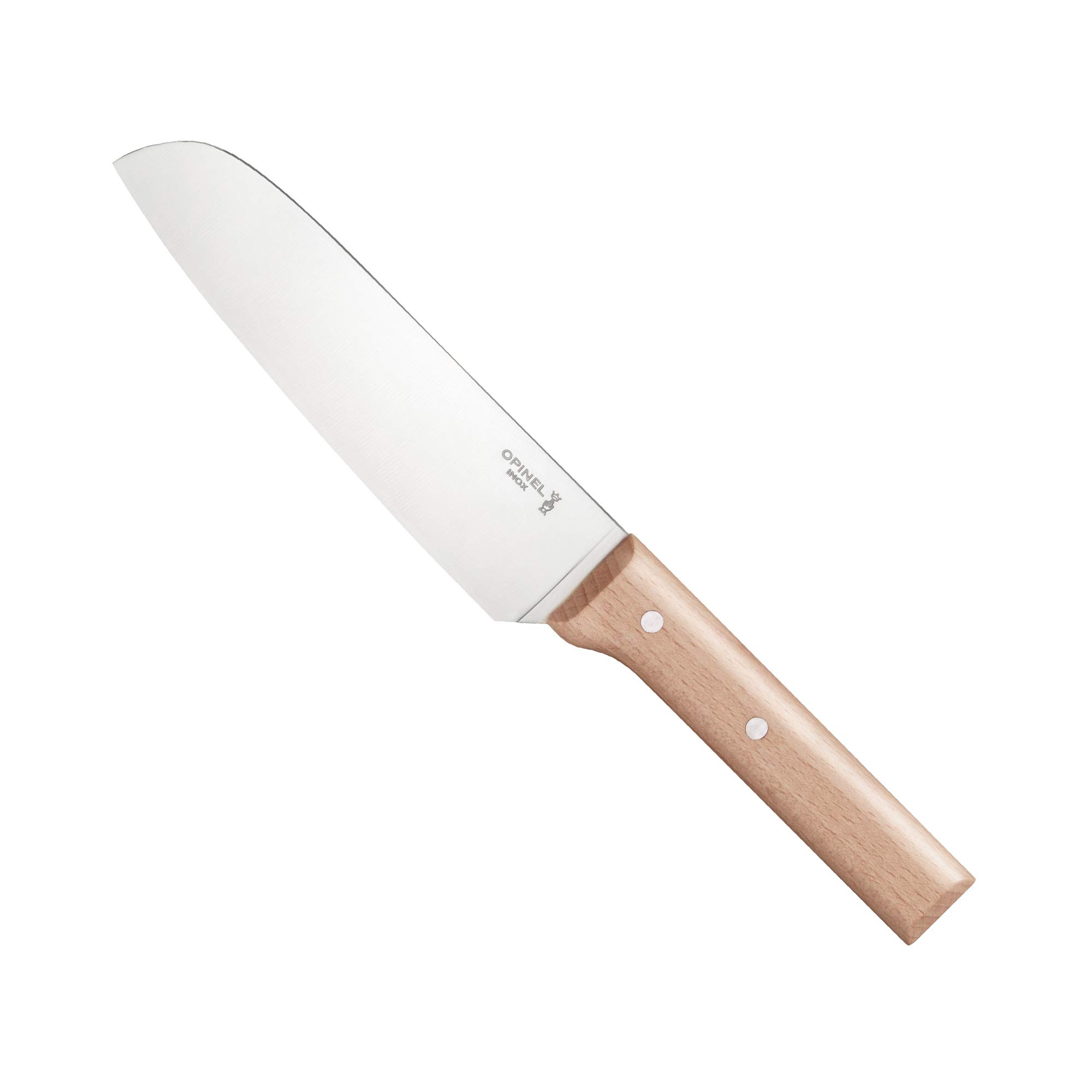 Opinel Parallele Stainless Steel Santoku Knife - Professional 7-Inch Japanese Chef Knife for Slicing, Dicing & Chopping - Perfect Kitchen Knife for Vegetables, Meat & Fish - Ideal for Home Cooks & Professional Chefs