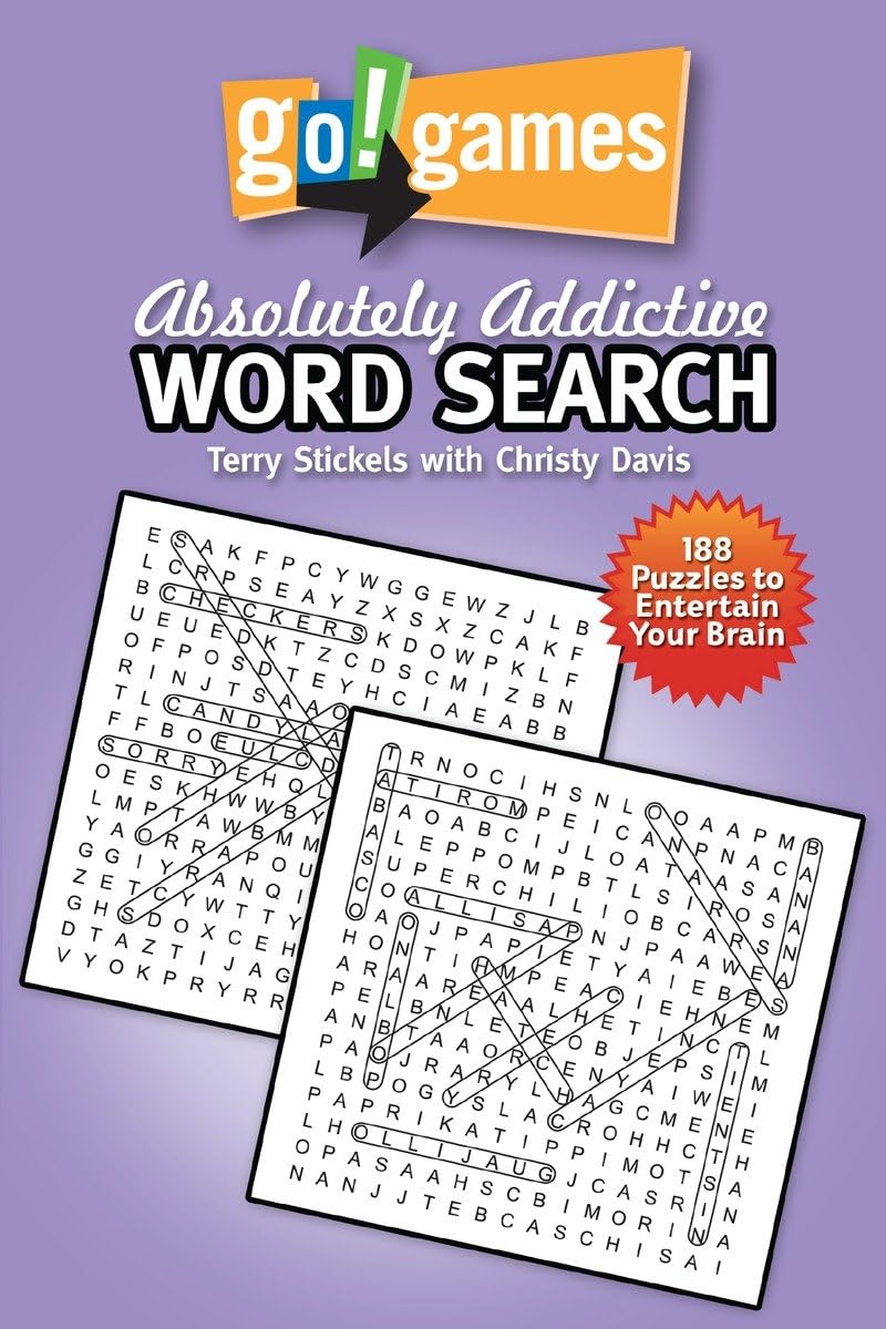 Go!Games Absolutely Addictive Word Search Puzzle Book - Fun Brain Teaser for Adults & Kids | Perfect for Travel, Classroom & Family Game Night