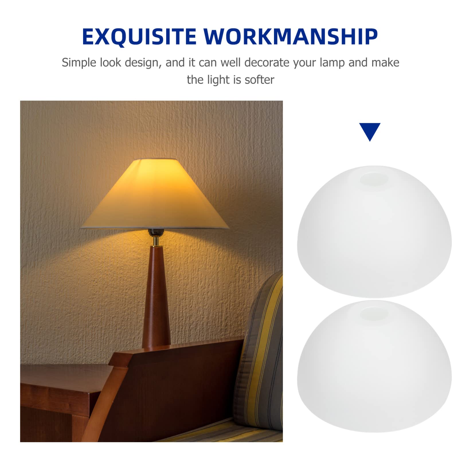 DOITOOL 2-Pack White Plastic Pendant Lamp Shades - Modern Hanging Light Covers Replacement for Ceiling Fixtures - Perfect for Dining Room, Kitchen Island & Bedroom Lighting