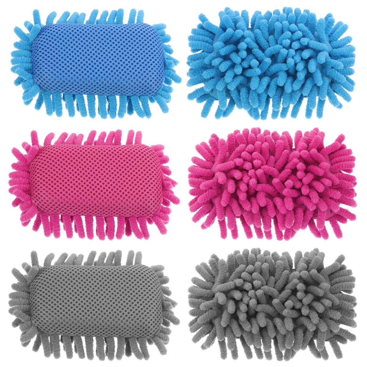 6-Pack Microfiber Shag Whiteboard Erasers - Washable Dry Erase Board Cleaners for Classroom, Office & Home Use - Premium Dust-Free Whiteboard Cleaning Tools for Teachers & Students