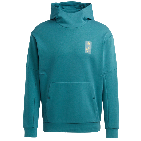 adidas LA Galaxy Travel Hoodie 22/23 - Green & Yellow Soccer Jersey for Men - Perfect for Match Day, Training & Casual Wear