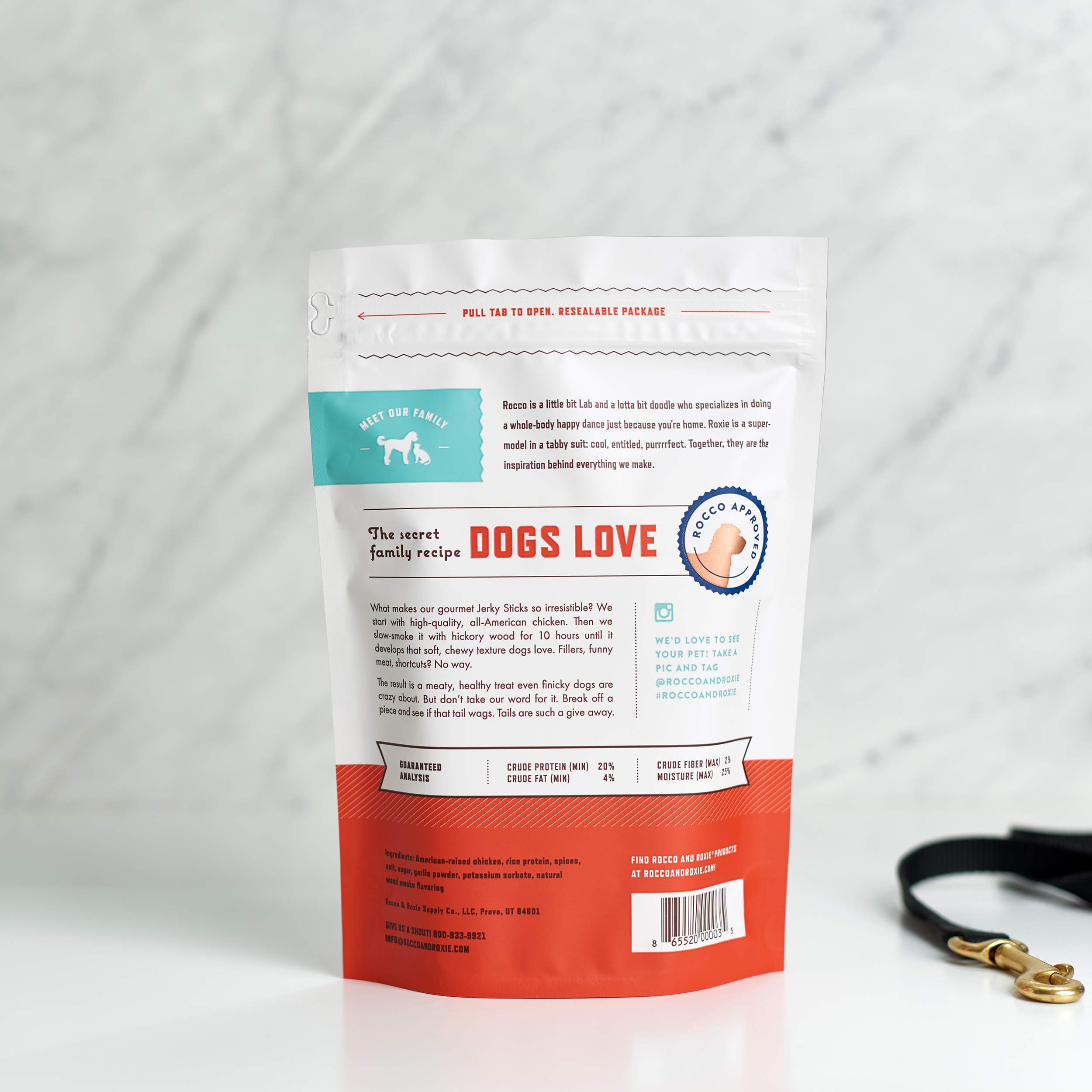 Rocco & Roxie Chicken Jerky Dog Treats for All Breeds - Soft & Healthy Training Snacks for Puppies, Adult & Senior Dogs - 1lb Bag - Perfect for Reward, Training & Daily Treats