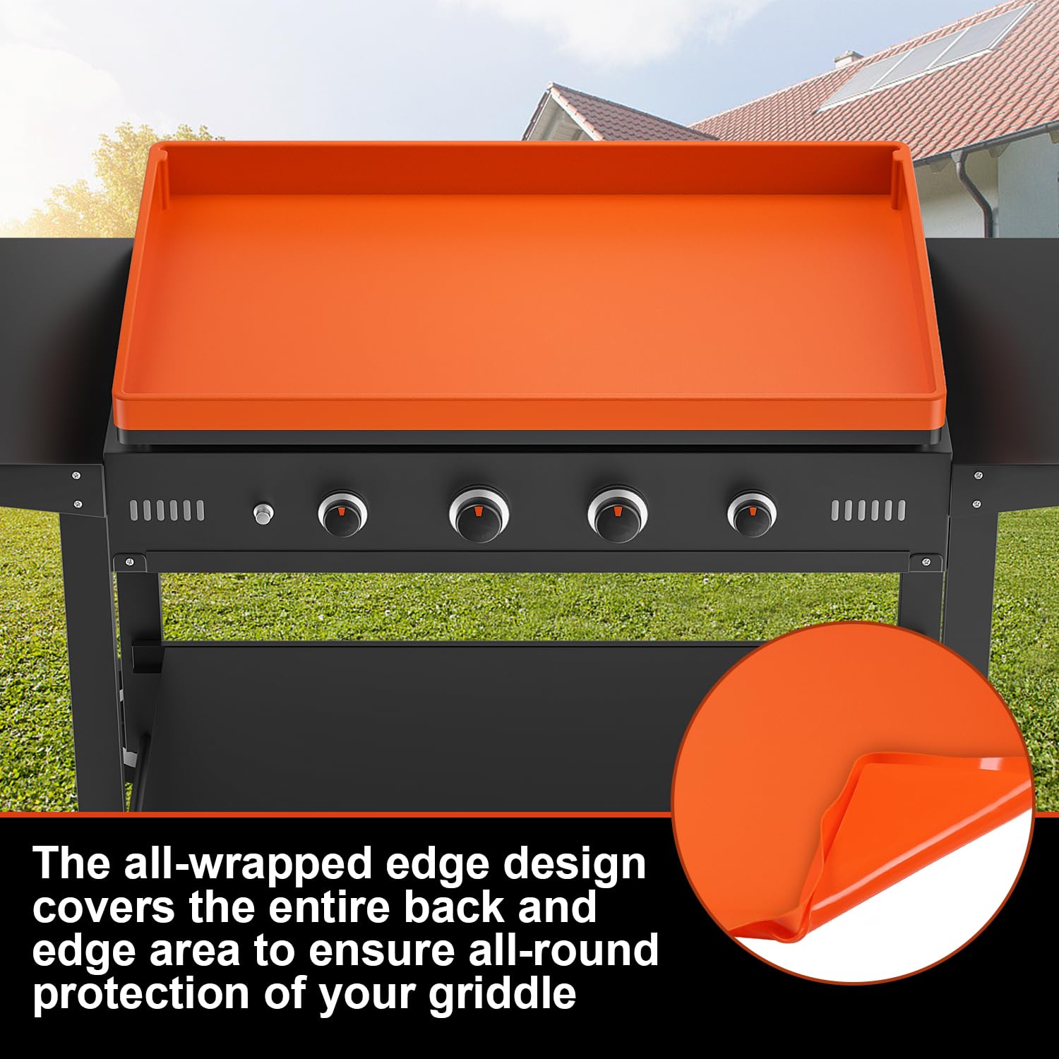 Upgraded 28-Inch Silicone Grill Cover for Blackstone Griddle & Weber BBQ - Full Edge Protection Against Rodents, Insects, Debris & Rust - Perfect for Outdoor Cooking, Camping & Backyard BBQs